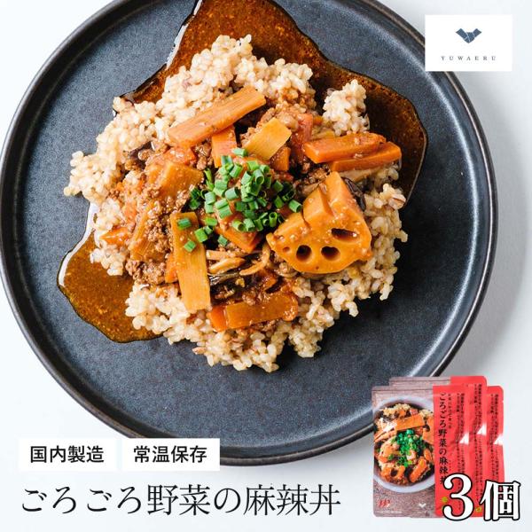 レトルト食品 惣菜 無添加 結わえる 公式販売 ごろごろ野菜の麻辣丼 150g×3個
