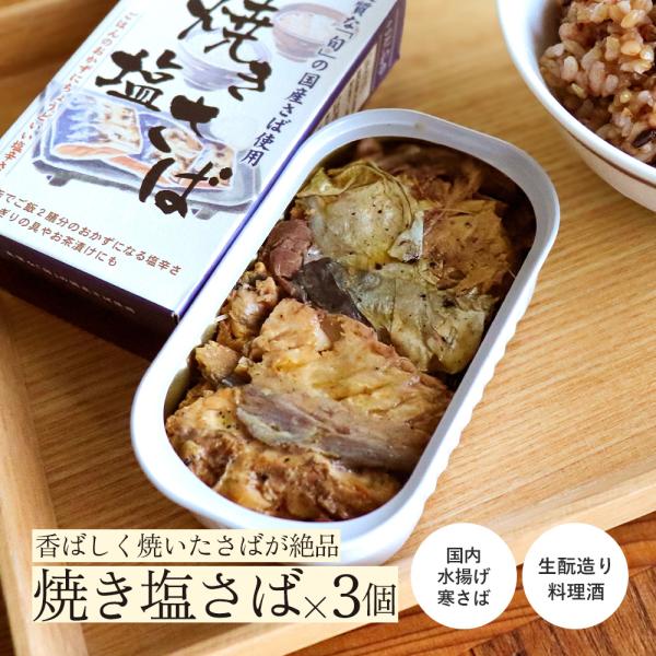 サバ缶 鯖 無添加 国産 焼き塩さば 3個