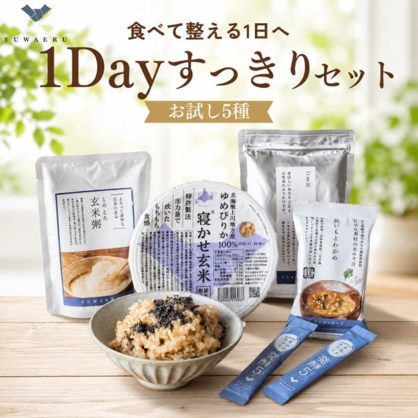 1Dayすっきりセット お試し5種 ファスティング 腸活 玄米 米ぬか 寝かせ玄米 ごはんパック