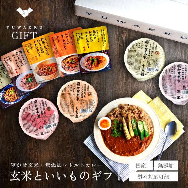 お中元 健康 グルメ 寝かせ玄米 ギフトセット 食品 玄米パックご飯 レトルトカレー 常温