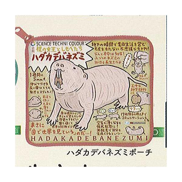 サイエンステクニカラー なんかへんな生きもの 今までなかった生きものアソート 6：ハダカデバネズミポーチ いきもん ガチャポン ガチャガチャ ガシャポン