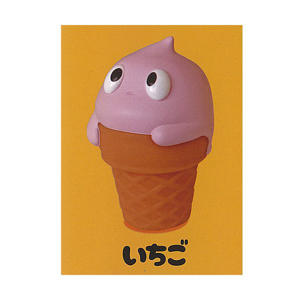インディーズソフビ デザフェス ソフビ フィギュア アイスクリーム　おもちゃ アイスくん ミニ ソフビ フィギュア 2：いちご トイズキャビン