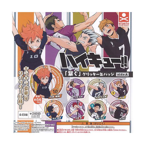 ハイキュー 繋ぐ グリッター 缶バッジ side A 全8種セット スタンド