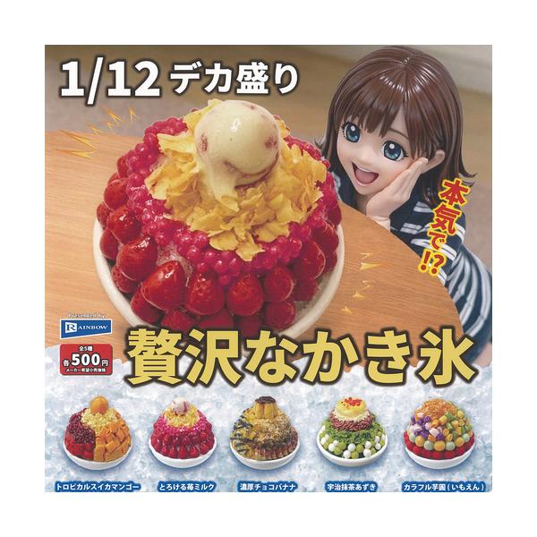1/12 デカ盛り 贅沢な かき氷 全5種+ディスプレイ台紙セット レインボー ガチャポン ガチャガチャ コンプリート