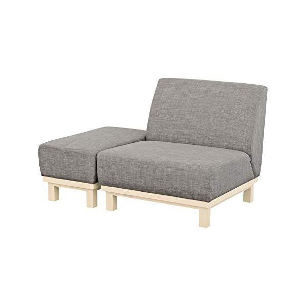 佐藤産業 LAFIKA 1.5人掛け ソファ オットマン付き 幅120cm 奥行80cm ...