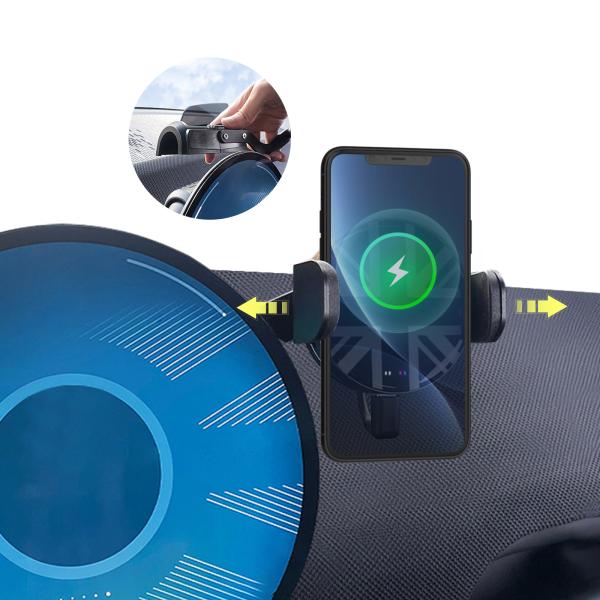 スマホホルダー BMW ミニクーパー専用 センターディスプレイ 車載ホルダー スタンド クリップ式 車ナビ ワイヤレス開閉 充電機能 BMW MINI F65 F66 J01 J05 F01