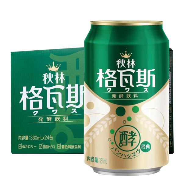 クワス飲料 330ML 24缶入り 格瓦斯 脂肪ゼロ 低カロリー 低糖 ジュース 微炭酸飲料 飲み物 乳酸菌入り ドリンク ソフトドリンク ペットボトル