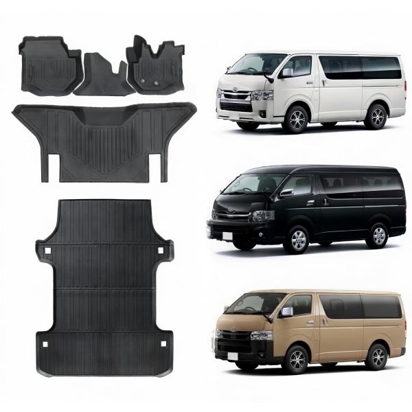 悠々ホーム カーマット 車用フロアマット トヨタ ハイエース200系-標準ナロー車 DX-両側手動スライドドアTRH20 KDH20 GDH20 1/2/3/4/5/6型2004年〜現行 (HIACE）
