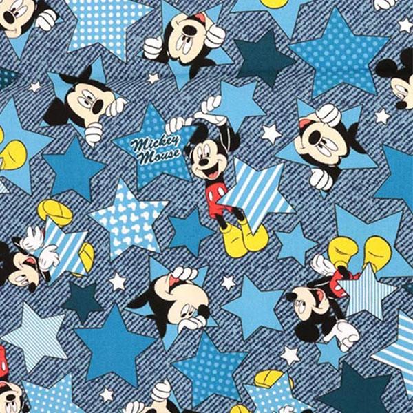数量5から 生地 生地 ディズニー ミッキーマウス スター柄 薄デニム Kokka コッカ ユザワヤ限定商品 ユザワヤ 通販 Paypayモール