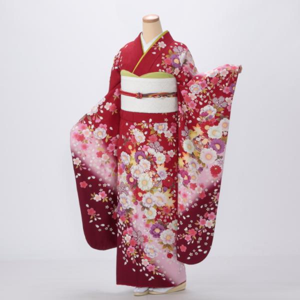 ハーリーさま専用♡ 　　　振袖 フルセット 赤 無地 地紋 M～Lサイズ 成人式 ハーリーさま専用♡ 振袖 フルセット 赤 無地 地紋 M～Lサイズ