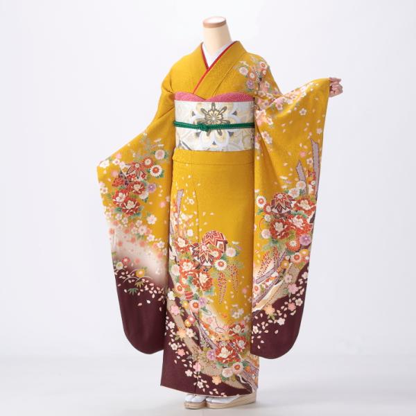 京都きもの友禅 振袖レンタル (成人式) 振袖 フルセット Lサイズ 古典
