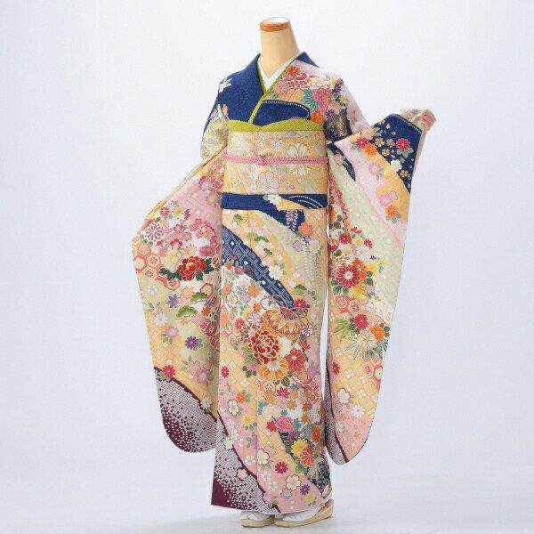 京都きもの友禅 振袖 中古 フルセット 成人式 Lサイズ 古典 青 京都きもの友禅 振袖 中古 フルセット 成人式 Lサイズ 古典 青