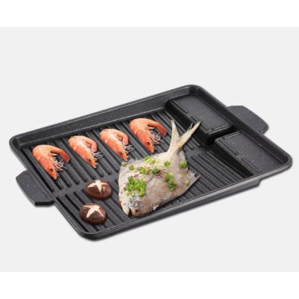 ヘルシー 焼肉プレート (電磁ストーブは使えない)角型  鉄板 プレート ヘルシー焼肉プレート 焼肉グリル グリルプレート 焼き肉グリル 焼き肉プレー