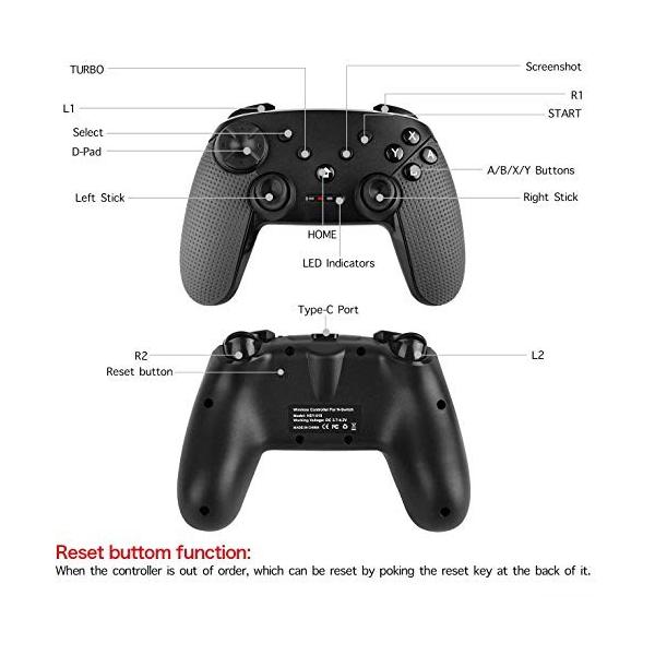 Zeattain Switch コントローラー Nintendo Switch用 プロコン 任天堂s Bluetooth接続 超目玉 ジャイロ 無線 スイッチ