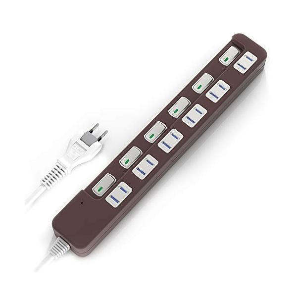 Saybour 電源タップ 雷ガード 個別スイッチ 節電タップ おしゃれ省エネ Acコンセント 6個口led