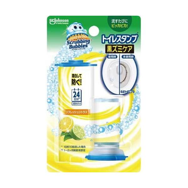 流すたびに便器内で直接広がる！漂白成分で黒ズミをしっかり防ぐ！気づいたら出来ているトイレの水際の黒ズミ…「トイレスタンプ　黒ズミケア」は黒ズミ汚れに直接効く漂白成分を配合。便器にポンっと押すだけで、水を流すたびに洗浄・防汚成分が便器内で直接...