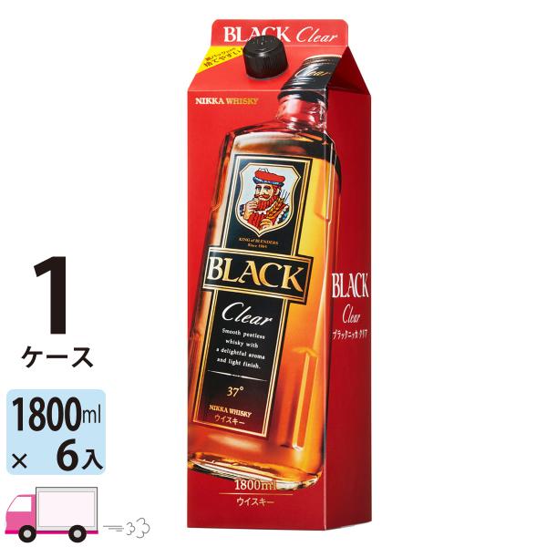 ブラックニッカ 送料無料 クリア 37度 紙パック 1800ml 6本入 1ケース