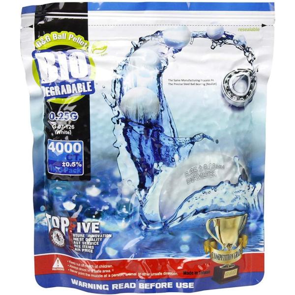 他サイト： G&amp;G バイオBB弾 0.25g 1KG 4000shot ホワイト G-07-126の商品画像