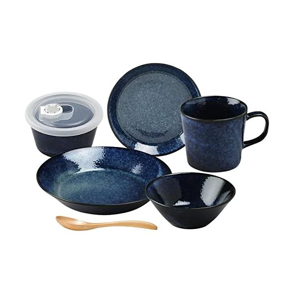 他サイト： aito製作所 美濃焼「 ナチュラルカラー 」 食器セット 一人暮らし 6点セット ネイビー 青 食洗機 電子レンジ対応 日本製 567-5の商品画像