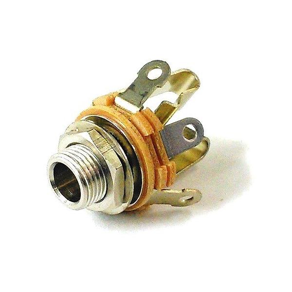 大定番のステレオフォーンジャック、Switchcraft stereo jack #12Bアクティブピックアップやアクティブ回路搭載のギターやベースにMade in U.S.A.