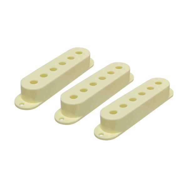 国産のストラト用ピックアップカバー3個セット。ポールピースピッチ10.4mm用となりますので、Fender USAやDuncanなど多くのヴィンテージ系ピックアップに適合します。カラー：ミントグリーン
