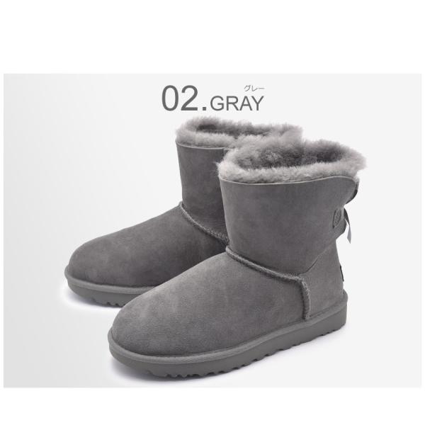 アグ ムートンブーツ レディース ミニ ベイリーボウ II UGG 1016501 黒 ブラック グレー ベージュ 茶色 ブラウン グレージュ