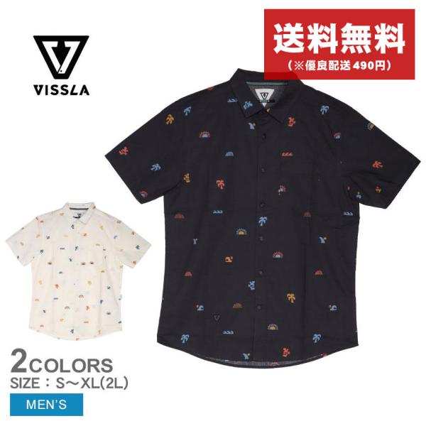 ヴィスラ 半袖シャツ メンズ エコロジーセンターサーフファーム エコ SS シャツ VISSLA M5061SUF  ナチュラル ウエア