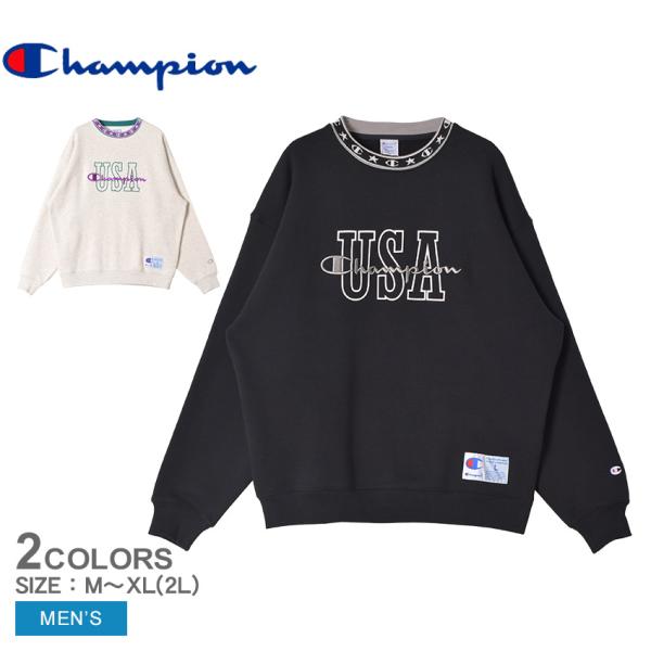 Champion / スウェット/L/コットン/BLK/プリント/C3-A025 Champion（チャンピオン） スウェット メンズ クルーネックスウェット