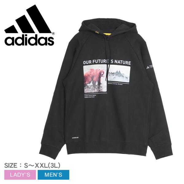 【adidas】RYVグラフィックパーカーセットアップ XLサイズ ブラック z-craft_24575650