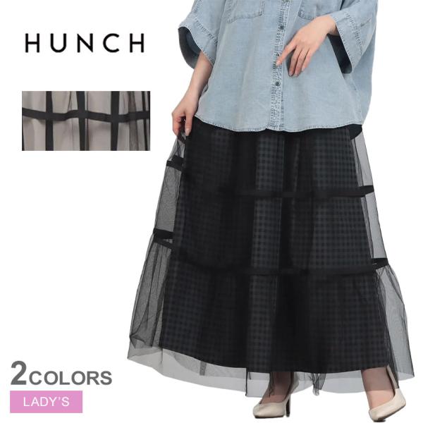 hunch（ハンチ） スカート レディース チュール×Tプリント フレア