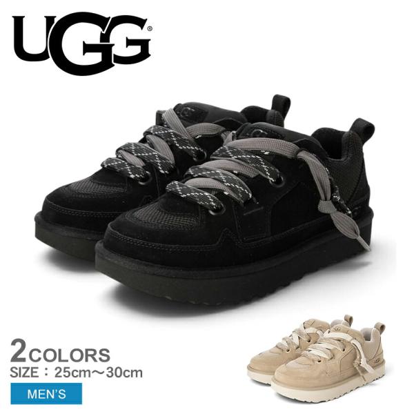 アグ ローカットスニーカー メンズ ロー ローメル UGG 1169493 ブラック 黒 イエロー 厚底スニーカー レースアップスニーカー 爆買