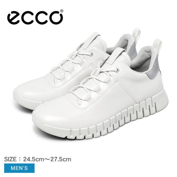 ECCO メンズ　ホワイトレザー スニーカー エコー スニーカー メンズ ECCO 525204 ホワイト 白 靴 シューズ