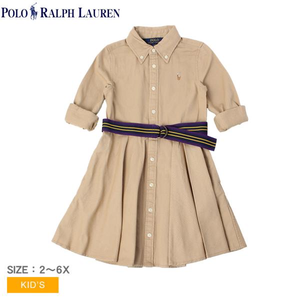 新品　LAUREN RALPH LAUREN ベージュシャツワンピース タグ付き 新品タグ付✨ツイストフロントシャツワンピース 現行品 ベージュ