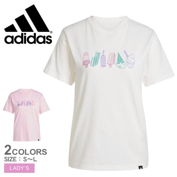 アディダス ■ XS レディース Mサイズ Tシャツ 半袖 丸首 ロゴT z-mall_2457-1182