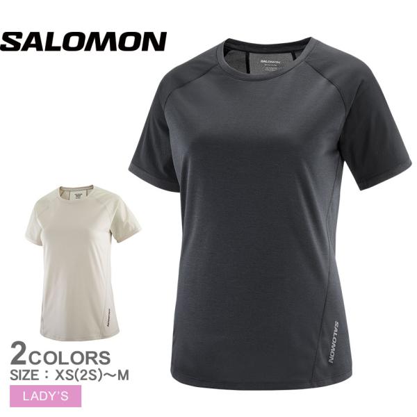 サロモン 半袖Tシャツ レディース SALOMON LC2117300 LC2470100 ブラック 黒 ベージュ トップス ウェア ランニング トレイルランニング トレーニング 爆買