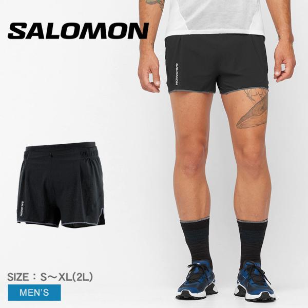 サロモン パンツ メンズ SALOMON LC1870400 ブラック 黒 ボトムス ショート丈 ハーフパンツ スポーティ 軽量 スポーツ 運動 トレーニング ジム ランニング 爆買