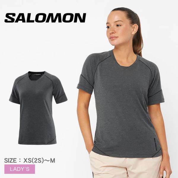 送料無料 サロモン 半袖Tシャツ レディース ランライフ Tシャツ SALOMON LC2026300 黒 クルーネック 半袖 スポーティ 爆買