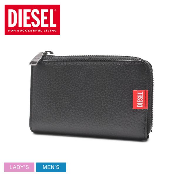 ディーゼル ミニ財布 ブラック オーバルD コインポーチ レザー 本革