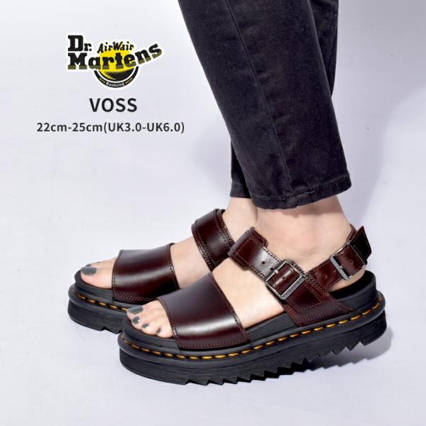 【新品タグ付】ドクターマーチン VOSS レザーサンダル ダークブラウン UK6 Dr.Martens（ドクターマーチン） サンダル レディース ヴォス VOSS