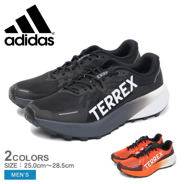アディダス ランニングシューズ メンズ テレックス アグラビック 3 ADIDAS MCV48 ブラック 黒 オレンジ 靴 シューズ スポーティ