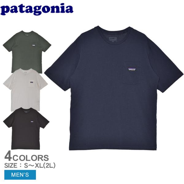 （ネコポス配送） パタゴニア 半袖Tシャツ メンズ デイリー ポケット ティー PATAGONIA 53255 ホワイト 白 ネイビー 紺 トップス ウェア 半袖 ロゴ 爆買