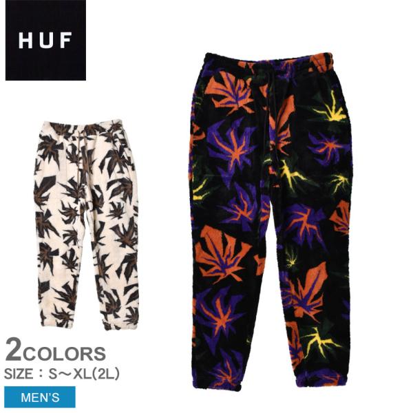 HUF / LOWELL JACQUARD SHERPA PANT/ボトム/L/アクリル/BLK/総柄/PT00258 HUF ハフ ボトムス メンズ LOWELL JACQUARD SHERPA PANT PT00258 黒 白