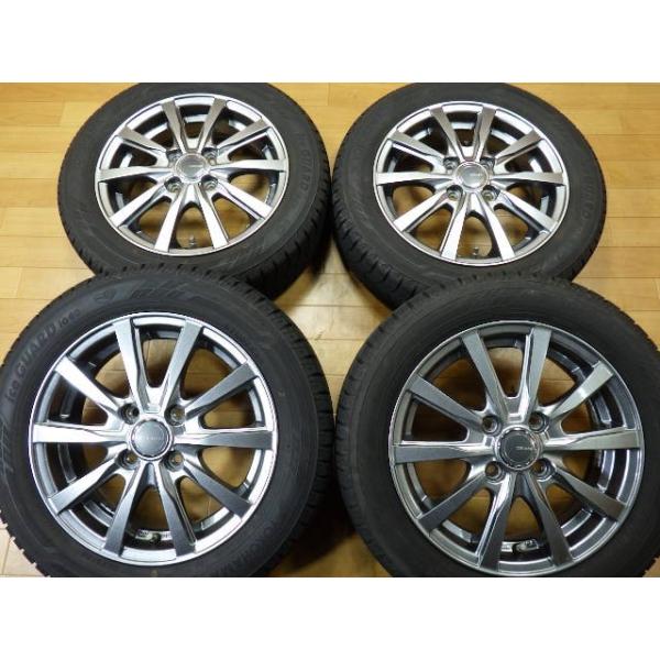 綺麗! 溝有り! アルト ラパン ムーヴ ウェイク ルークス N-ONE 他 ホイール スタッドレスタイヤ 4本 14インチ 155/65R14 ヨコハマ 2021年