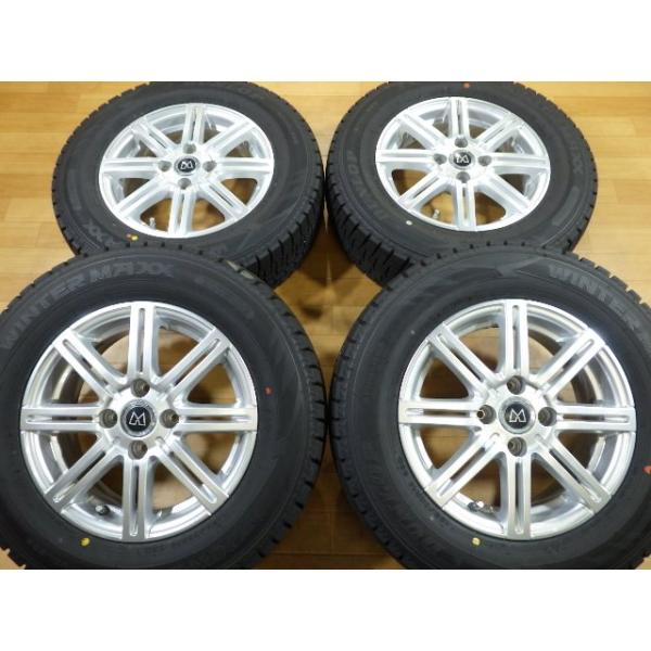 バリ山! E12 ノート DJ デミオ マツダ2 マナレイ アルミホイール スタッドレスタイヤ 4本 4H-100 14インチ 185/70R14 ダンロップ 