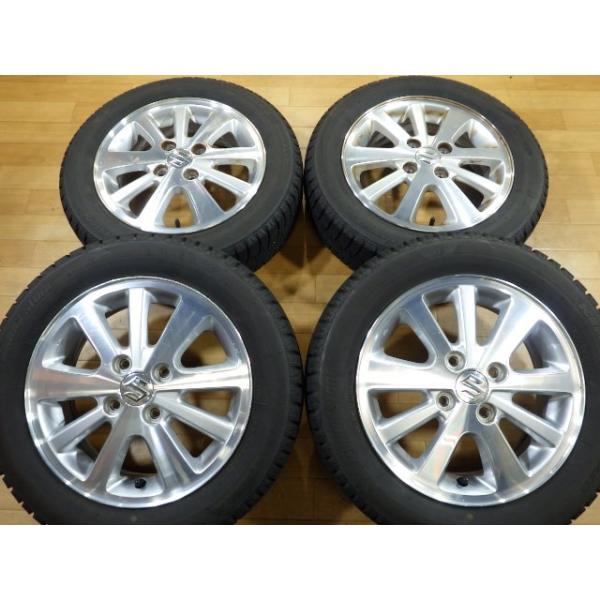 スズキ DA17W エブリイワゴン 純正 ホイール スタッドレスタイヤ 4本 14インチ 155/65R14 ブリヂストン 2023年 溝有り ワゴンR ラパン