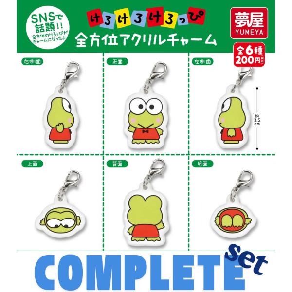 【全種セット】サンリオ　けろけろけろっぴ全方位アクリルチャーム 全6種セット