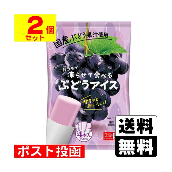 (ポスト投函)おうちで凍らせて食べるぶどうアイス 70g×4本入(2個セット)