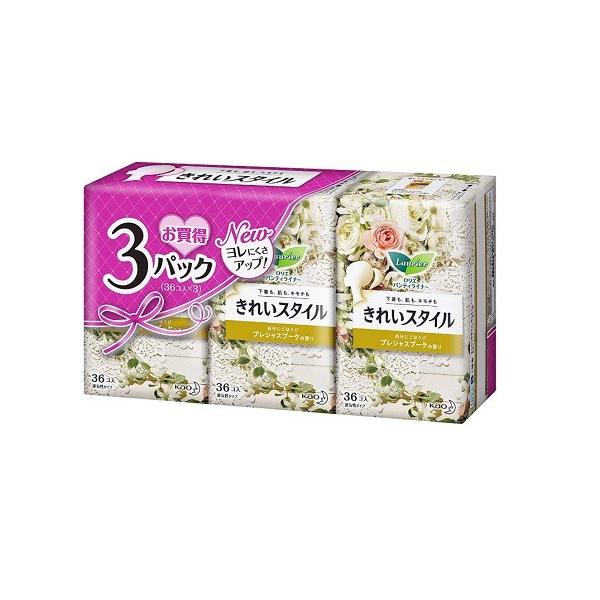 他サイト： (花王)ロリエ きれいスタイル プレシャスブーケの香り 36個×3パックの商品画像