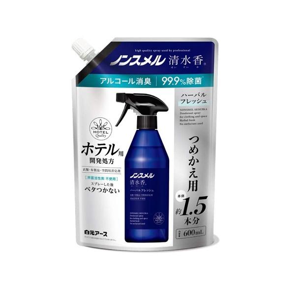 他サイト： (白元アース)ノンスメル清水香 ハーバルフレッシュの香り 詰替えパウチ 600mlの商品画像