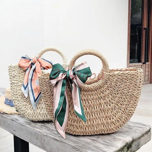 かごバッグ レディース トートバッグ 麦わらバッグ ピクニック 海 ビーチ サークルハンドル 夏バッグ 麦わらバッグ 軽量 かわいい 草編みバッグ　オシャレ かごバッグ レディース トートバッグ 麦わらバッグ ピクニック